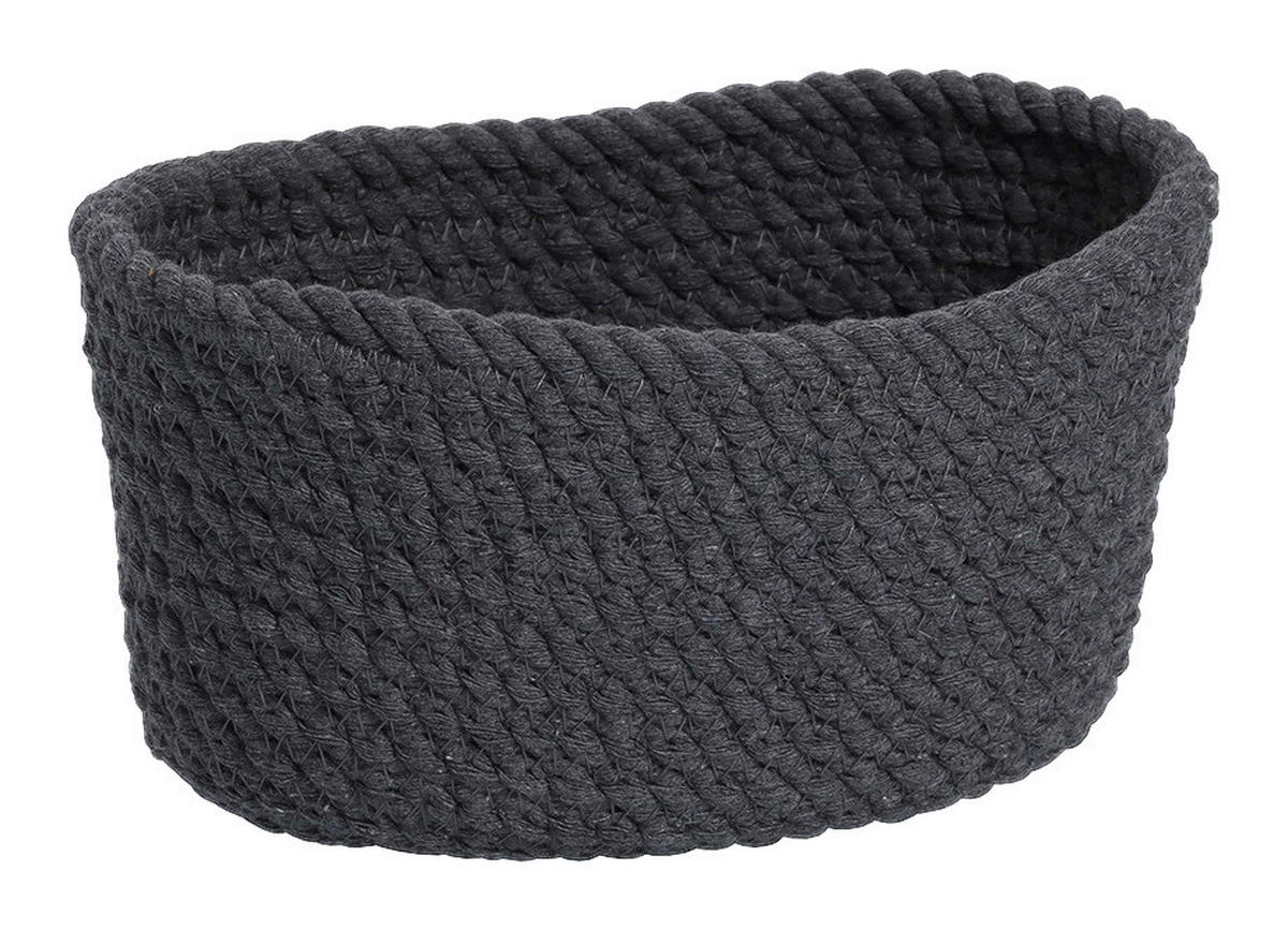 Zeller Aufbewahrungskorb-Set schwarz Baumwolle Aufbewahrungskorb-Set_3tlg. - schwarz - Zeller