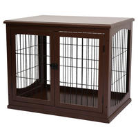 PawHut Hundekäfig braun Metall B/H/L: ca. 81x66x58,5 cm Hundekäfig - braun (58,50/81,00/66,00cm) - PawHut