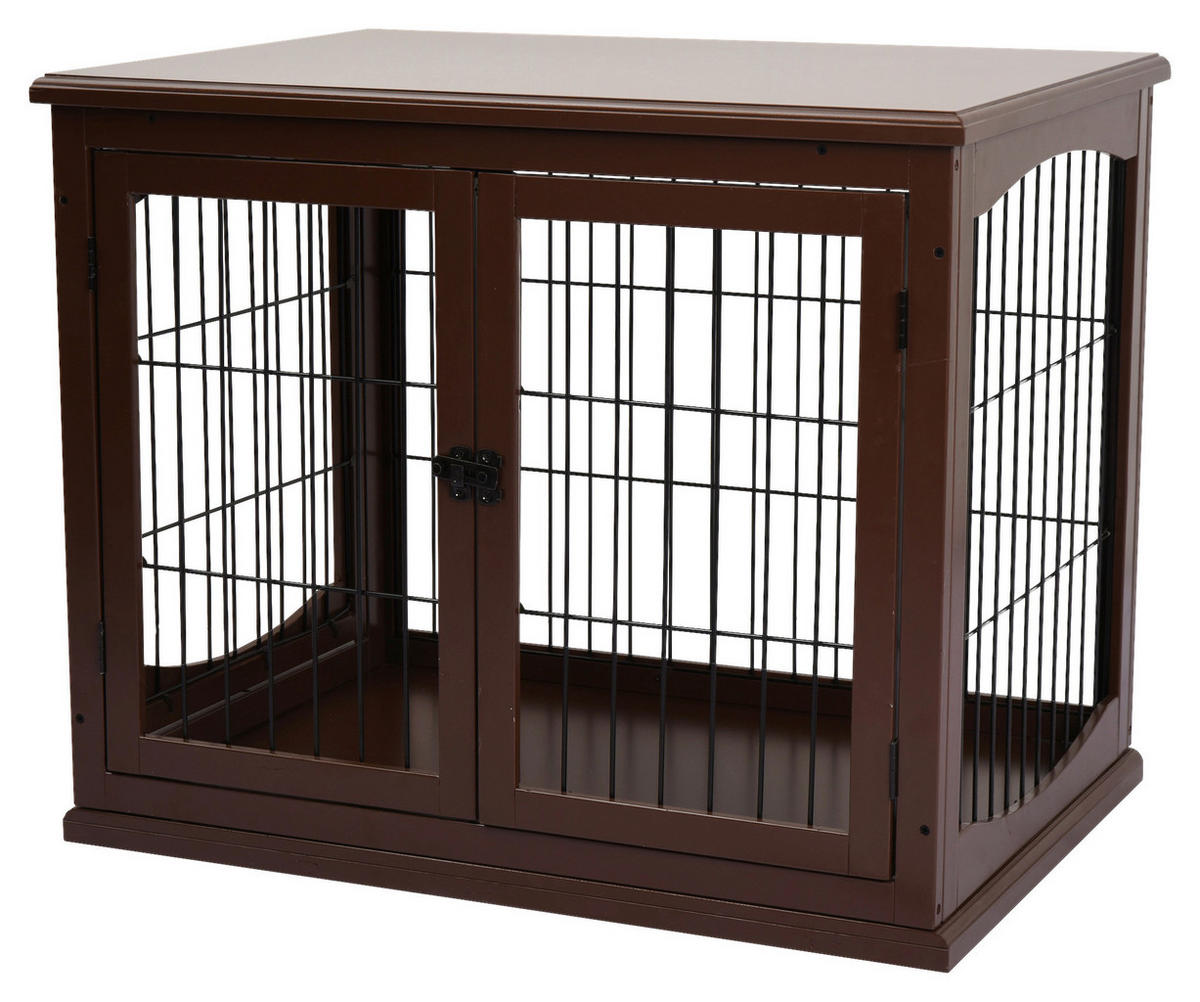 PawHut Hundekäfig braun Metall B/H/L: ca. 81x66x58,5 cm Hundekäfig - braun (58,50/81,00/66,00cm) - PawHut