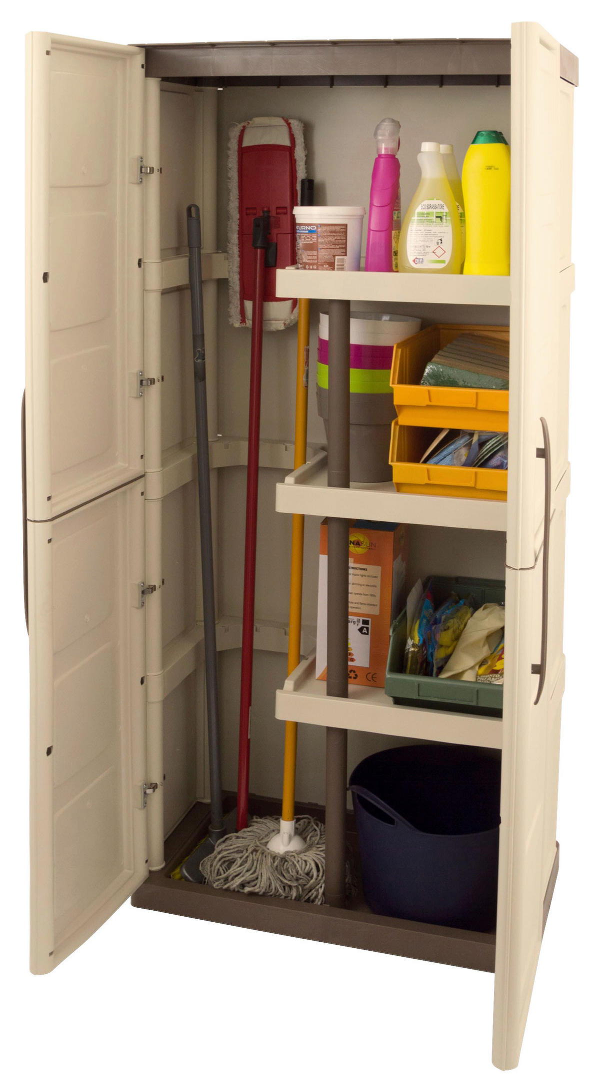 ArtPlast Kunststoffschrank Steel taupe Kunststoff B/H/T: ca. 70x165,5x39 cm Steel - dunkelbraun/taupe (70,00/165,50/39,00cm) - ArtPlast