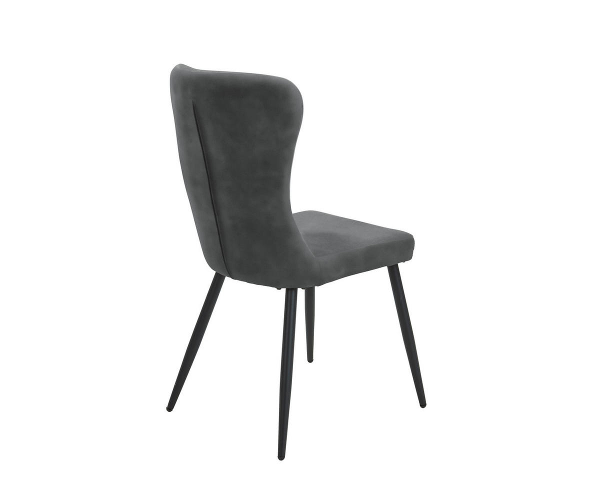 Stuhl Kate grau Samt B/H/T: ca. 60x94,5x51,5 cm Kate - schwarz/grau (60,00/94,50/51,50cm)