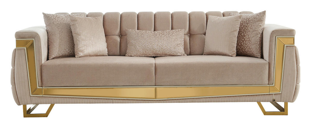 Sofa 3-2-1 Pera beige Webstoff Pera - gold/beige