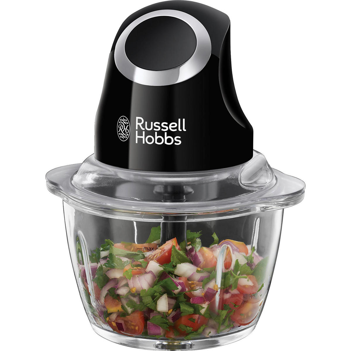 Russell Hobbs Zerkleiner schwarz Glas B/H/L: ca. 18x27,4x18 cm Elektr.-Mini-Zerkleiner 24662-56/RH - schwarz (18,00/18,00/27,40cm) - Russell Hobbs