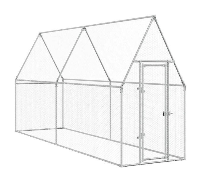 vidaXL Hühnerkäfig Hühnerkäfig - silber (400,00cm) - vidaXL