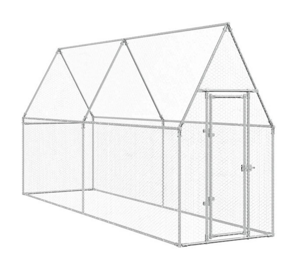 vidaXL Hühnerkäfig Hühnerkäfig - silber (400,00cm) - vidaXL