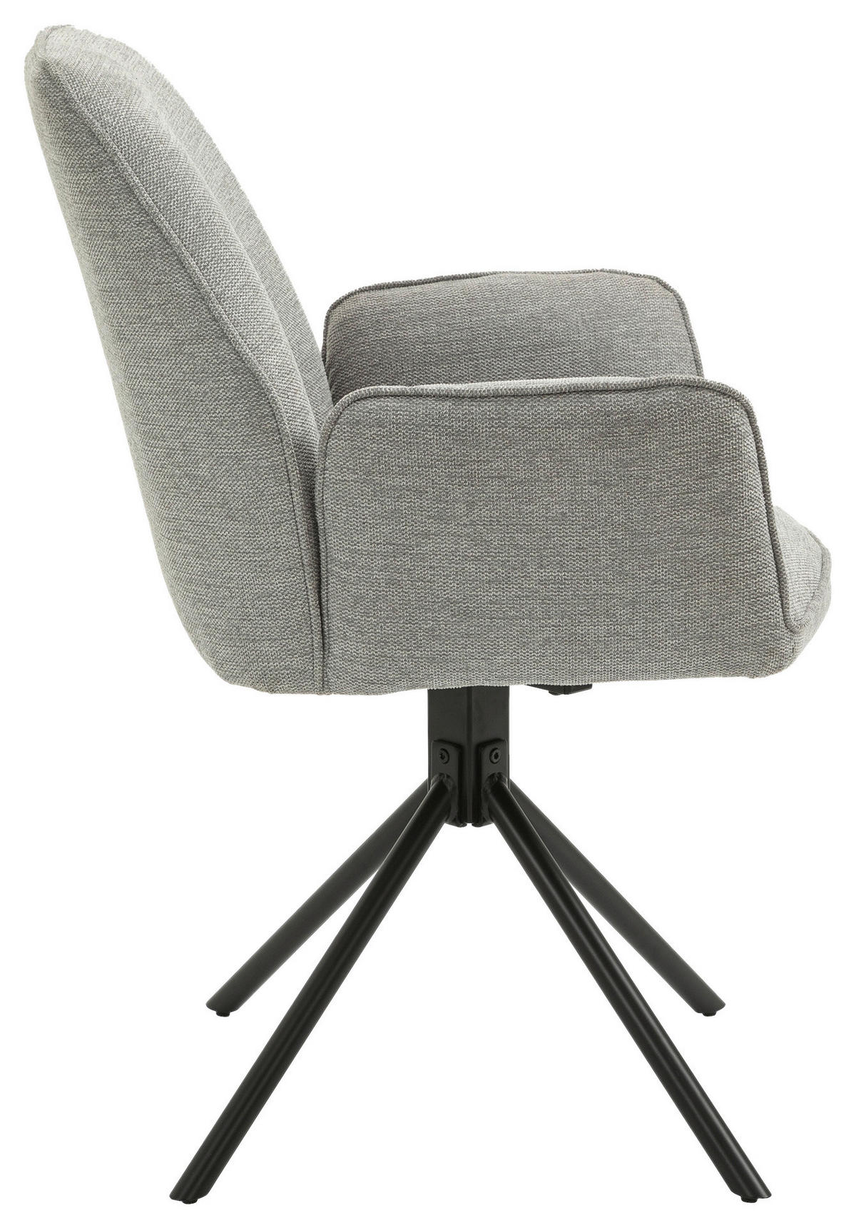 Stuhl BLAIR 2er-Set hellgrau schwarz Webstoff Metall B/H/T: ca. 57x89x61 cm BLAIR 2er-Set - hellgrau/schwarz (57,00/89,00/61,00cm) - byLIVING