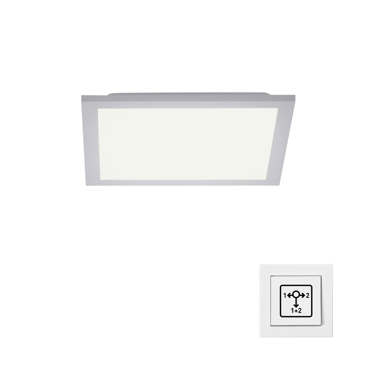 Just Light Deckenleuchte  12200-16  Flat weiß Kunststoff B/H/L: ca. 30x6x30 cm 1 Brennstellen Flat - weiß (30,00/30,00/6,00cm) - Just Light