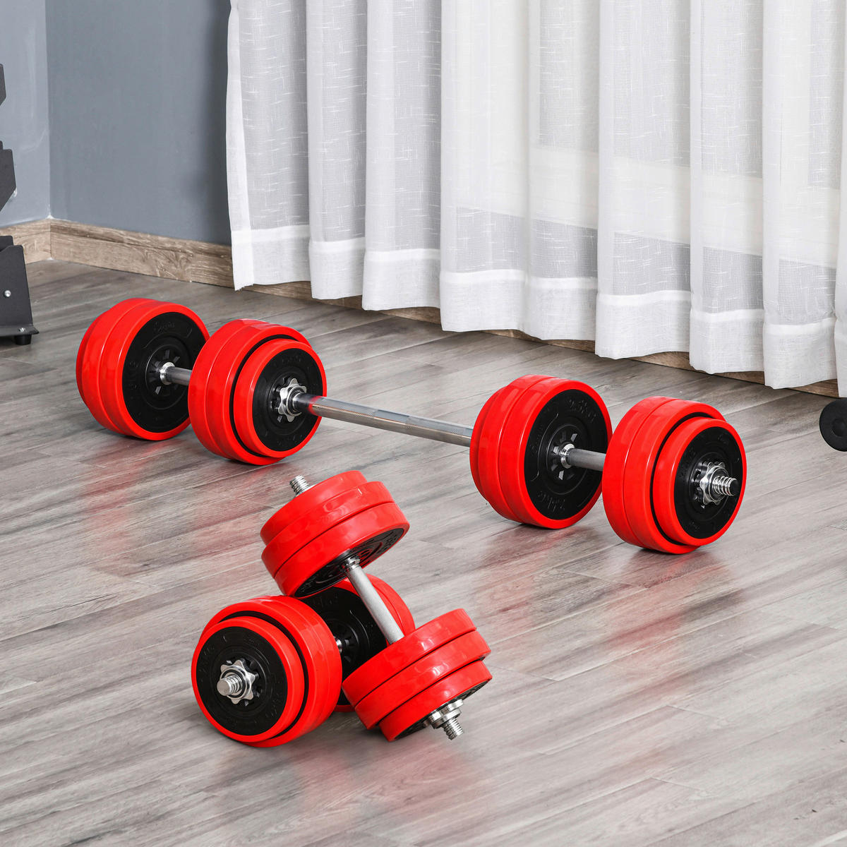 HOMCOM Hantelset Hantelset - rot (45067,00/45067,00/45141,00cm) - HOMCOM