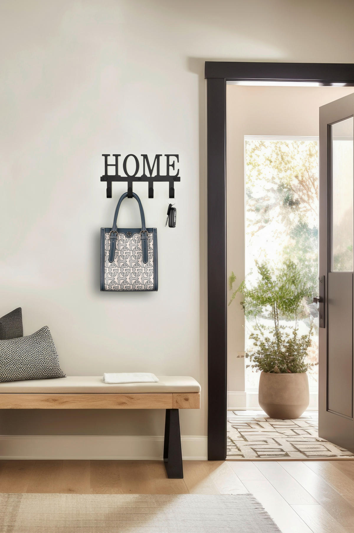 Garderobenleiste Nicole schwarz Metall B/H/T: ca. 25x13x5 cm Nicole - schwarz (25,00/13,00/5,00cm)