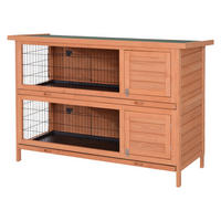 PawHut Kleintierstall orange Holz B/H/L: ca. 50x93x136,4 cm Kleintierstall - orange (136,40/50,00/93,00cm) - PawHut