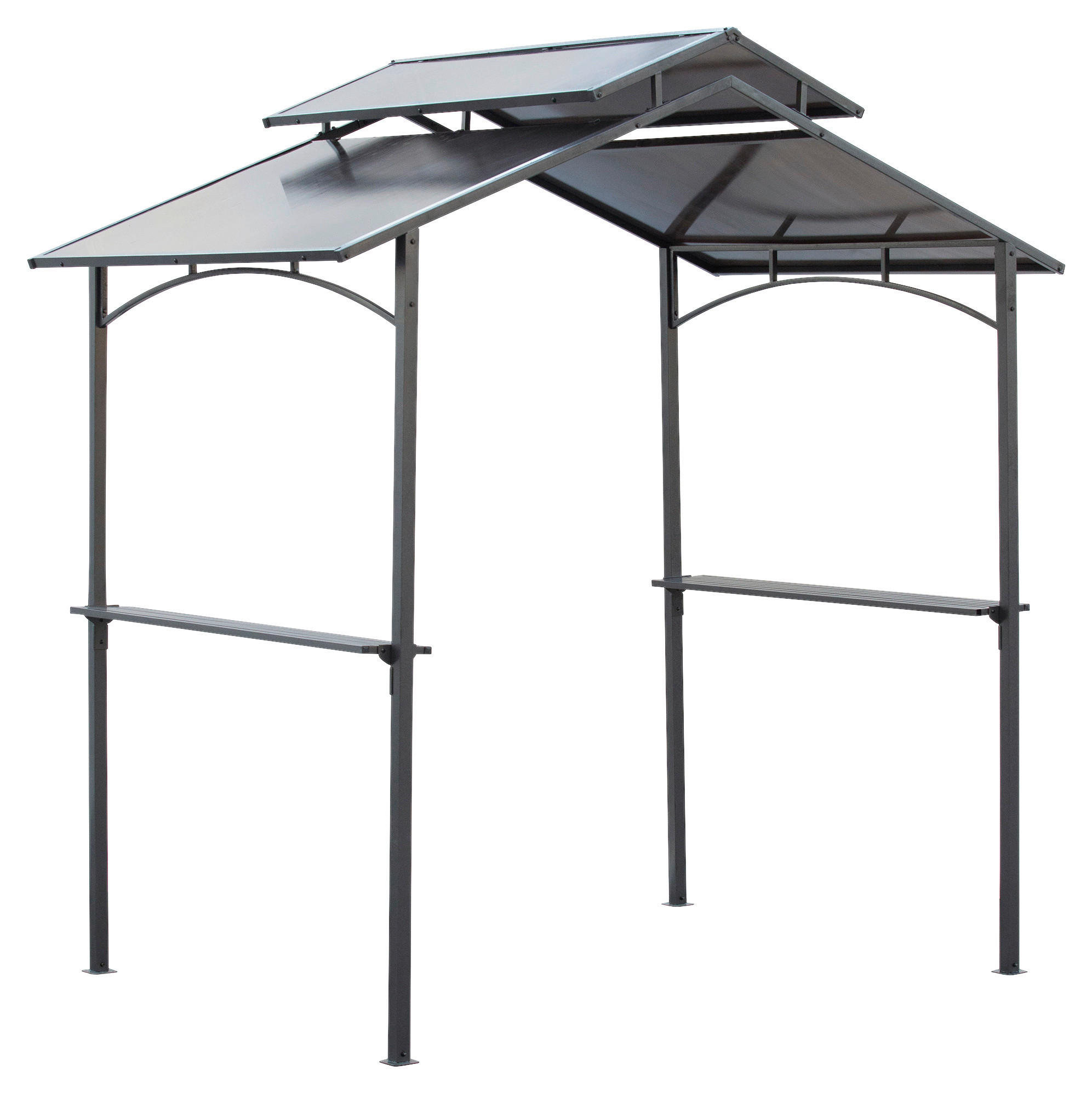 Outsunny Grillpavillon mit Flammschutzdach braun Stahl B/H/L: ca. 150x250x240 cm Grillpavillon_mit_Flammschutzdach - braun/schwarz (240,00/150,00/250,00cm) - Outsunny