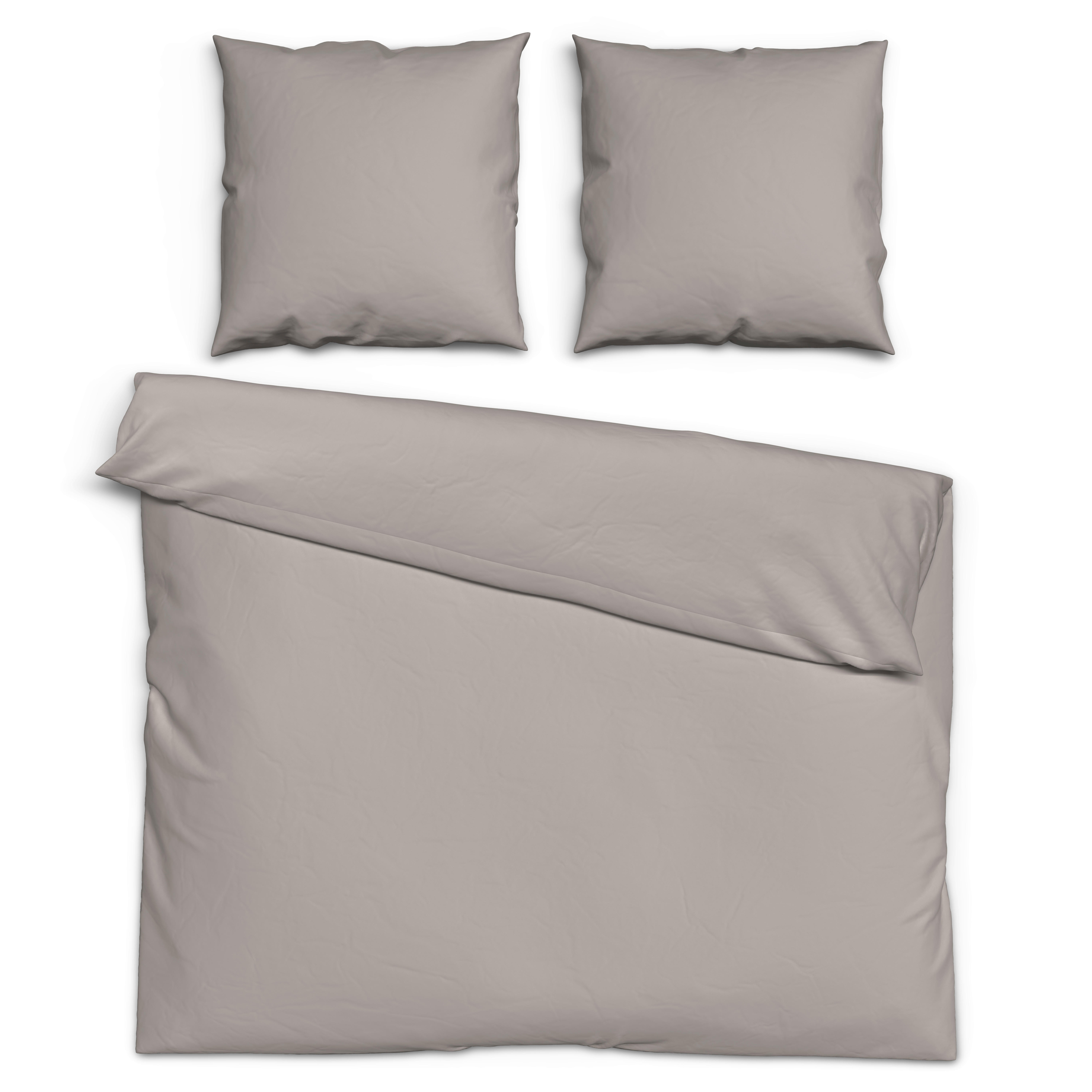 Baumwoll Bettwäsche Renforce Bettwäsche_Renforce Uni 200x200cm - taupe (200,00/200,00cm) - beau rêve