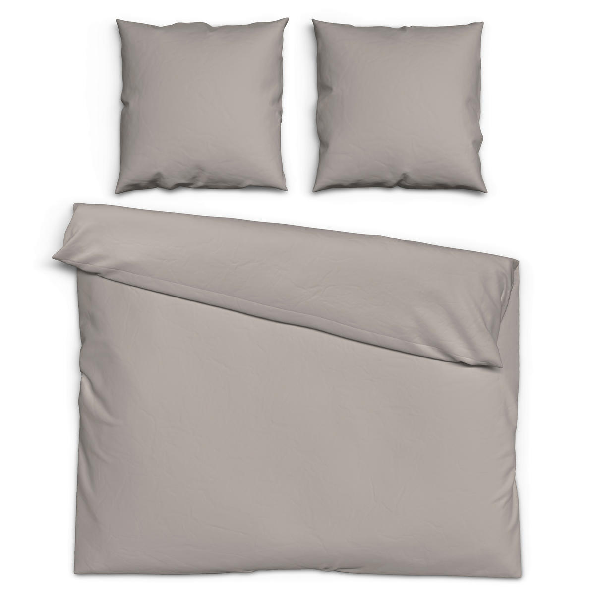 Baumwoll Bettwäsche Renforce Bettwäsche_Renforce Uni 200x200cm - taupe (200,00/200,00cm) - beau rêve