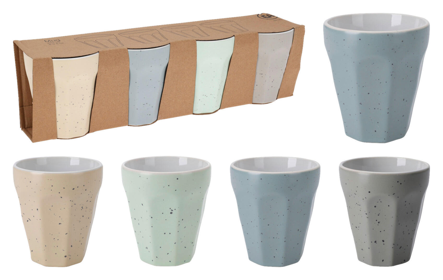Kaffeebecher multicolor Porzellan Kaffeebecher_4tlg. - multicolor (8,50/9,00cm)