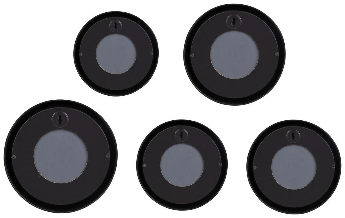 Mirrors&More Wandspiegel-Set VIVIEN, 5-teilig schwarz gold Optik H/T/D: ca. 15x2x25 cm VIVIEN, 5-teilig - gold/schwarz (25,00/15,00cm) - Mirrors&More