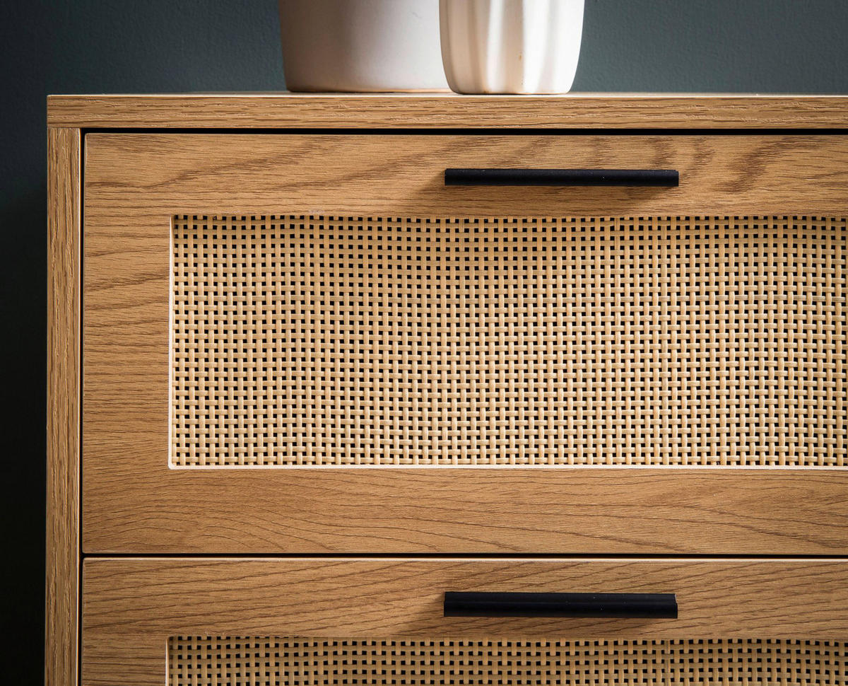 Sideboard natur Eiche Optik B/H/T: ca. 80x82x36 cm Sideboard - natur (80,00/82,00/36,00cm) - Wohnling