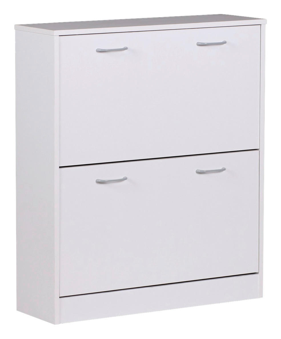 Schuhschrank weiß grau B/H/T: ca. 75x87x24 cm Schuhschrank - weiß/grau (75,00/87,00/24,00cm) - Wohnling