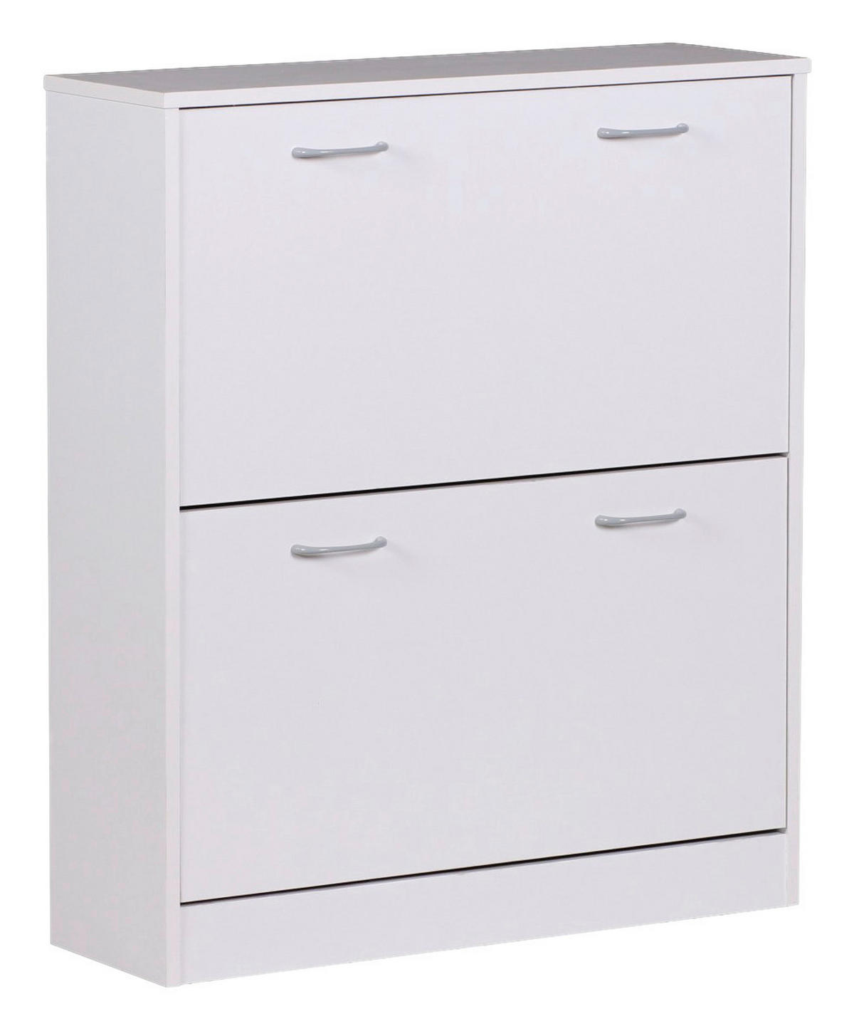 Schuhschrank weiß grau B/H/T: ca. 75x87x24 cm Schuhschrank - weiß/grau (75,00/87,00/24,00cm) - Wohnling