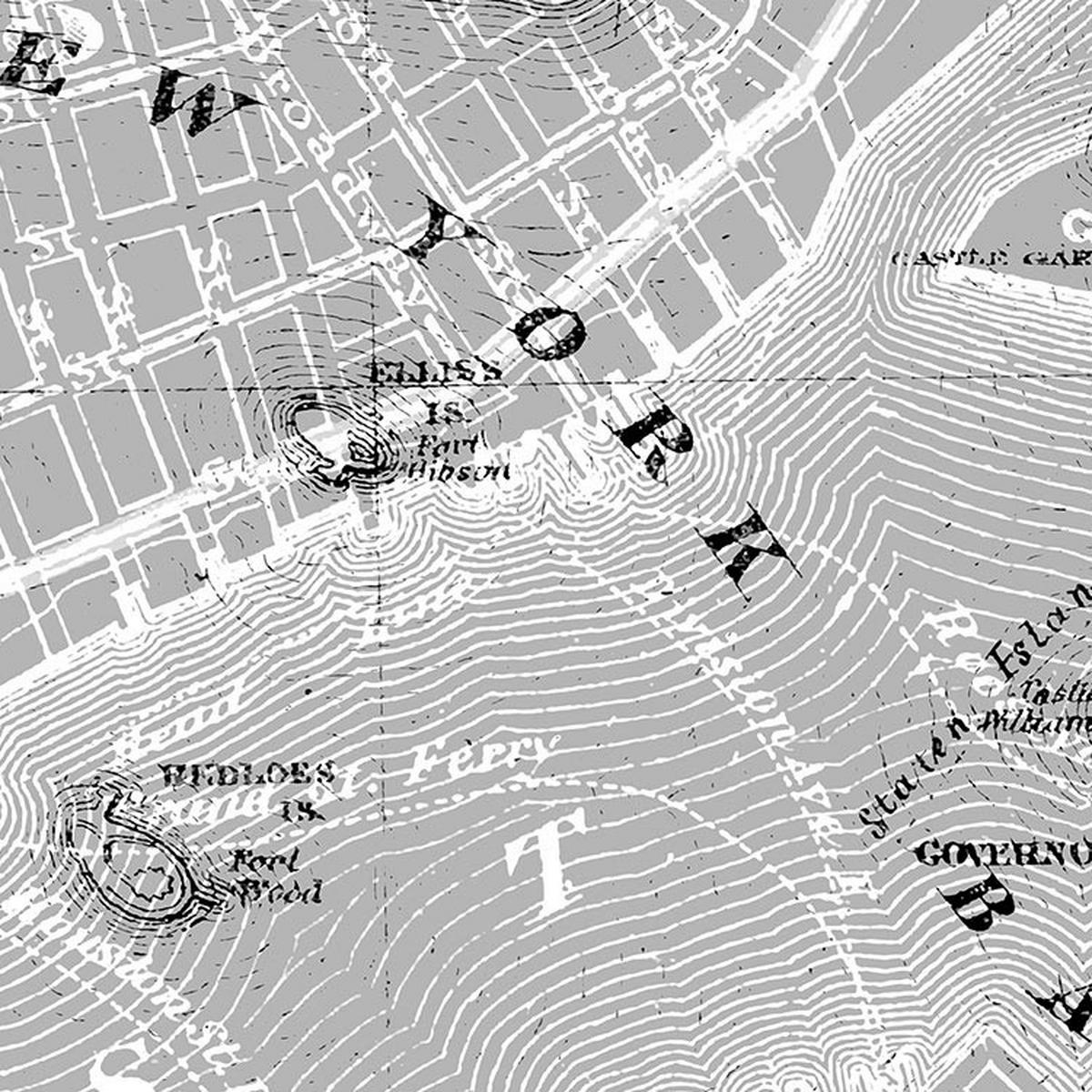 Komar Fototapete Map D: ca. 125 cm Map - (125,00cm) - Komar