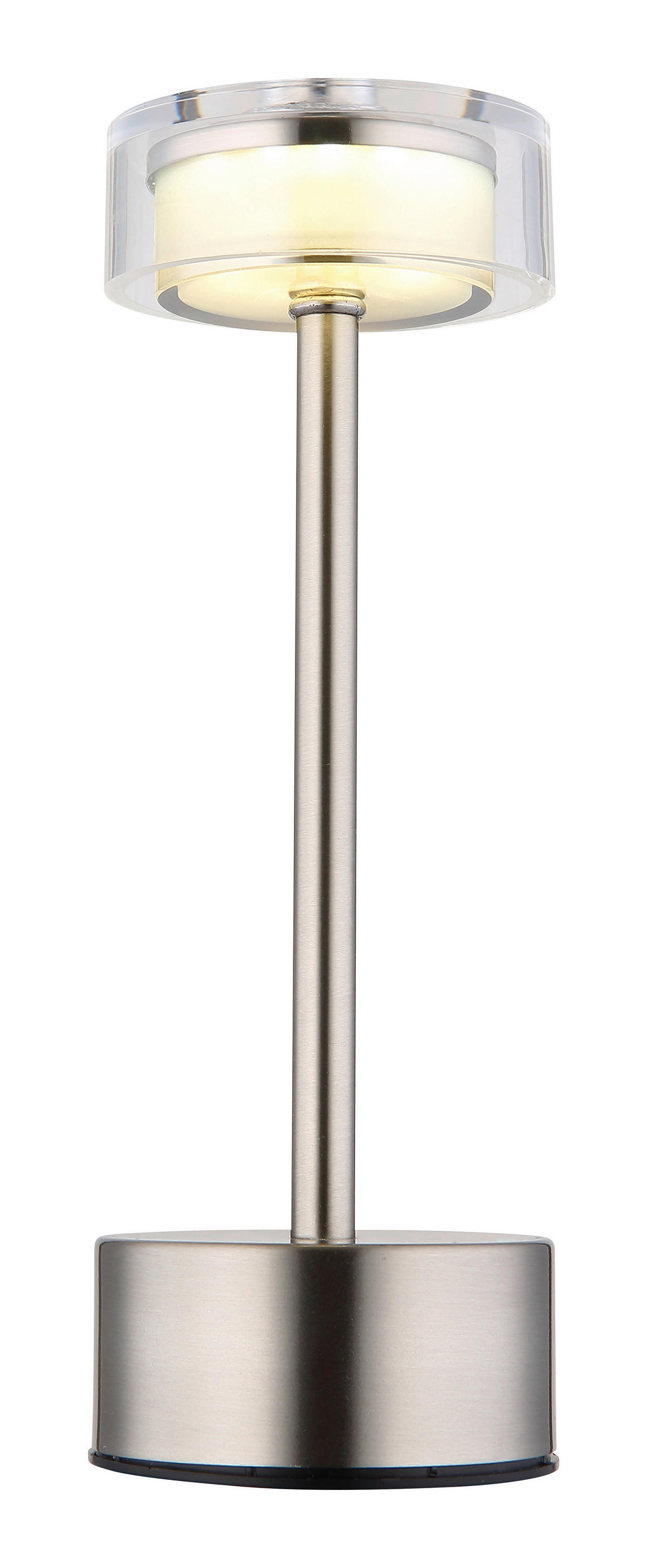 GLOBO LED-Tischleuchte SHIRA 21026N Rauch nickel klar Kunststoff Metall H/D: ca. 23,5x8 cm 1 Brennstellen SHIRA - klar/nickel (8,00/23,50cm) - GLOBO