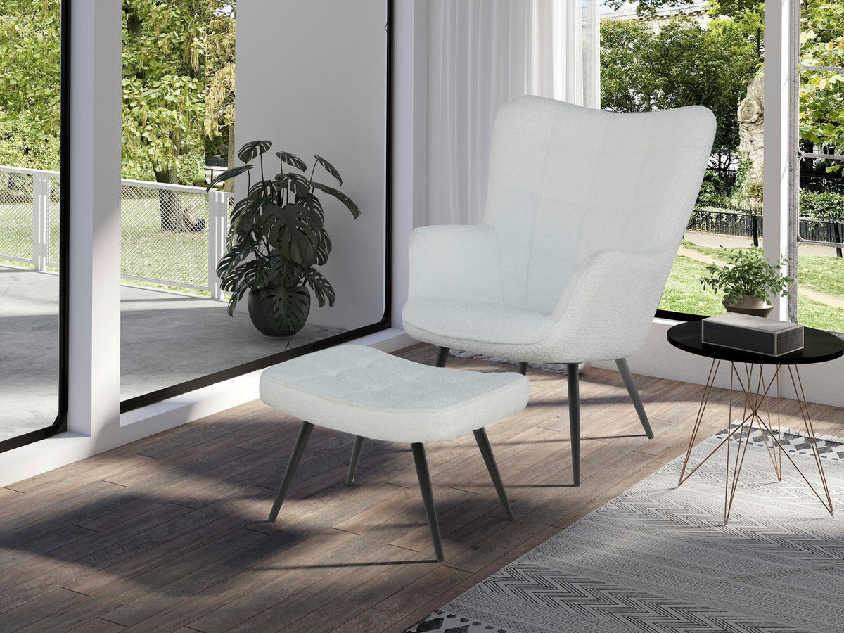 byLIVING Hocker UTA weiß B/H/T: ca. 60x39x41 cm UTA - weiß (60,00/39,00/41,00cm) - byLIVING