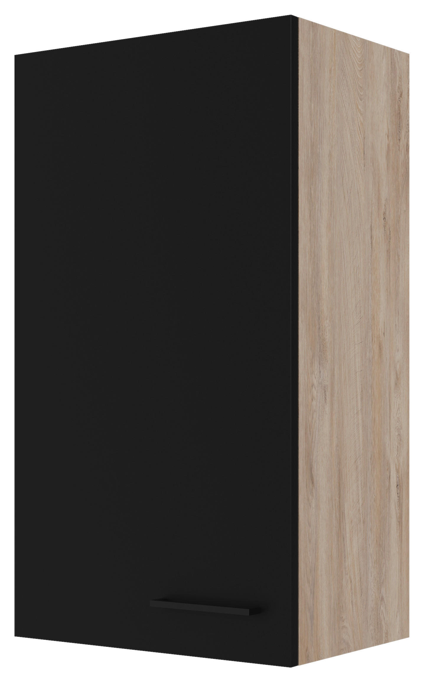 Hängeschrank Capri schwarz matt B/H/T: ca. 50x89x32 cm Capri - schwarz/Oak (50,00/89,00/32,00cm) - Flex-Well