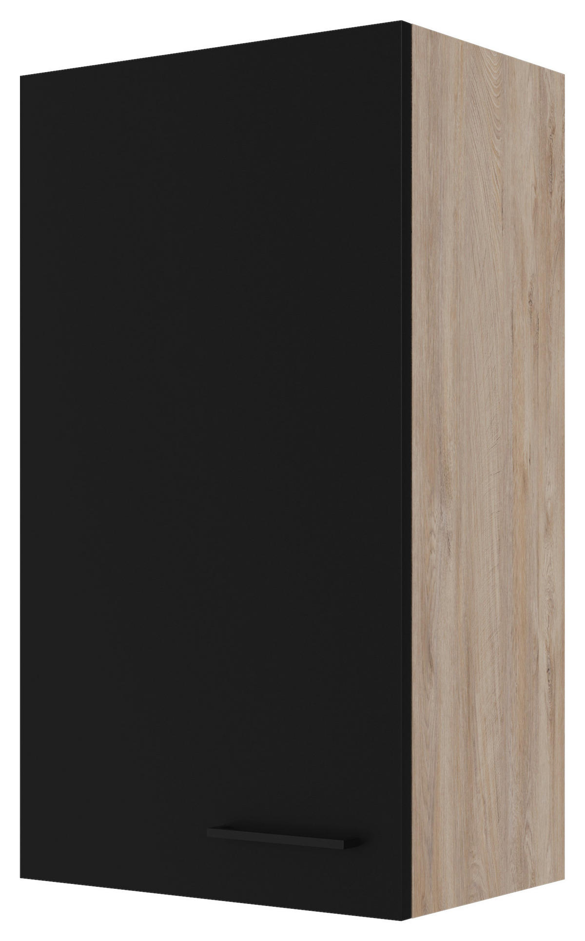 Hängeschrank Capri schwarz matt B/H/T: ca. 50x89x32 cm Capri - schwarz/Oak (50,00/89,00/32,00cm) - Flex-Well