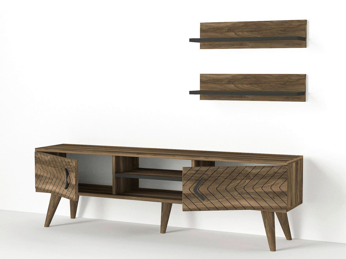 Wohnwand Legato walnuss Nachbildung B/H/T: ca. 150x45,5x30 cm Legato - walnuss (150,00/45,50/30,00cm) - moebel17
