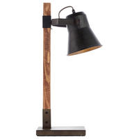 Brilliant Tischleuchte 82149/46 schwarz braun Metall Holz B/H/T: ca. 29x55x16 cm E27 1 Brennstellen Plow - braun/schwarz (29,00/55,00/16,00cm) - Brilliant
