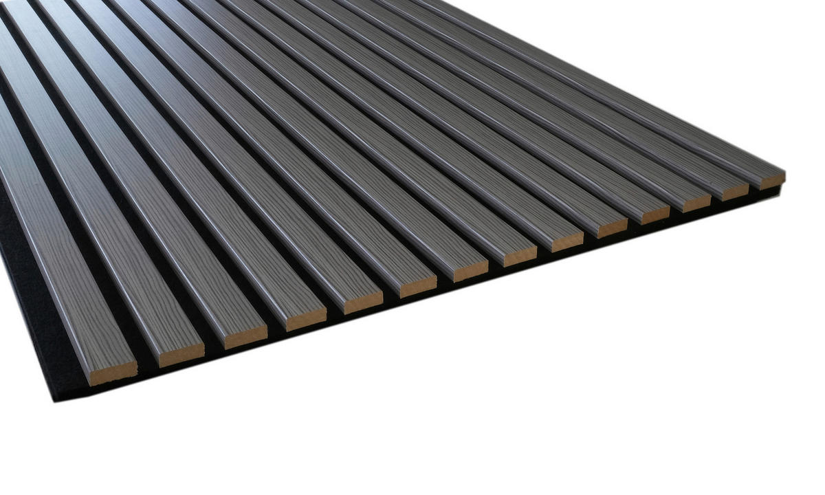 Wand-und Akustikpaneel Eiche grau L/B/H: ca. 240x56,1x1,9 cm pro Stück Akustikpaneel 240x56 Eiche grau - Eiche grau (240,00/56,10/1,90cm)