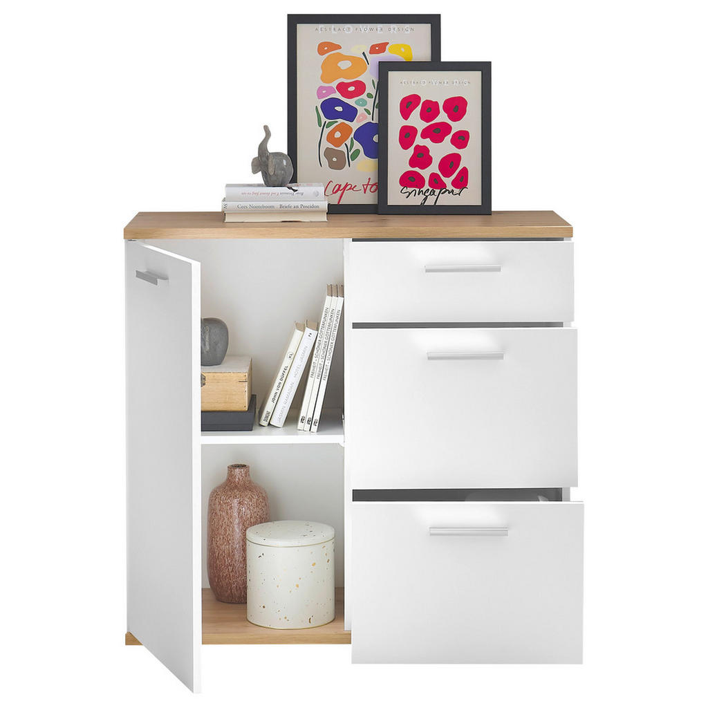 Thumbnail - Kommode BC 1035 weiß Eiche Artisan Nachbildung B/H/T: ca. 96x86x38 cm