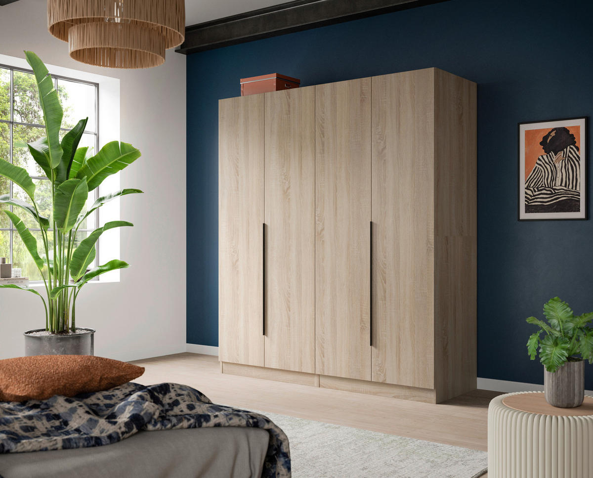 Kleiderschrank KOPENHAGEN Eiche Sonoma Nachbildung B/H/T: ca. 160x181x52 cm KOPENHAGEN - Eiche (160,00/181,00/52,00cm) - xonox.home