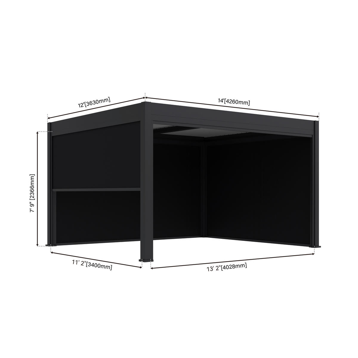 Paragon Outdoor Seitenteil für Pergola Grand Tuscan grau Aluminium B/H: ca. 403x237 cm Grand Tuscan - grau (403,00/237,00cm) - Paragon Outdoor