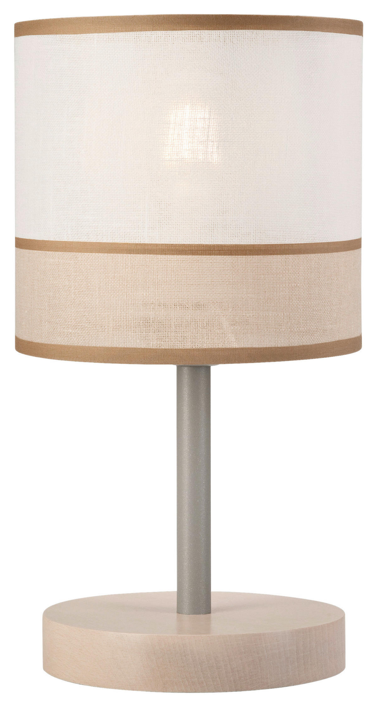 Lamkur Tischleuchte ANDREA 35604 birke weiß Holz Stahl Stoff H/L: ca. 30x16 cm E27 1 Brennstellen Andrea - birke/weiß (16,00cm) - Lamkur