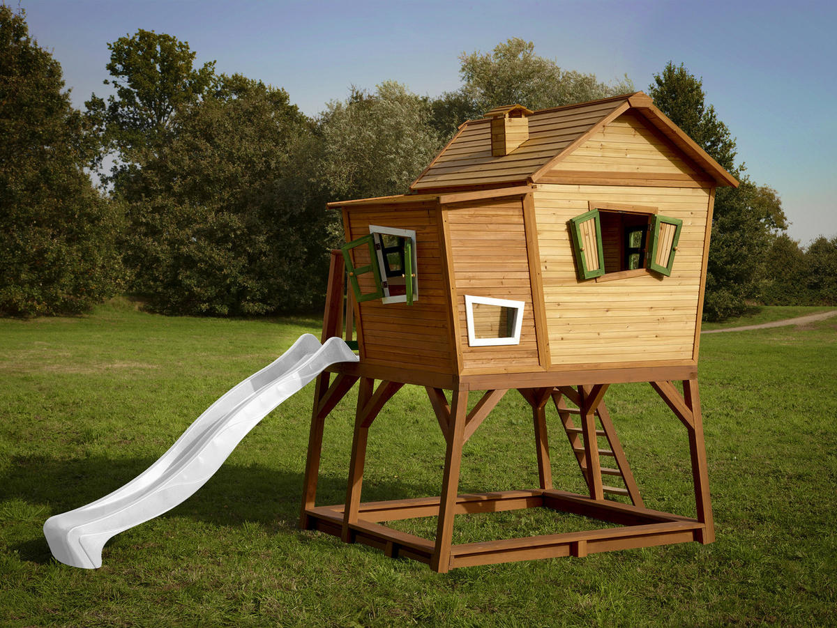 AXI Spielhaus Max braun B/H/L: ca. 432x288x193 cm Max - braun/weiß (193,00/432,00/288,00cm) - AXI