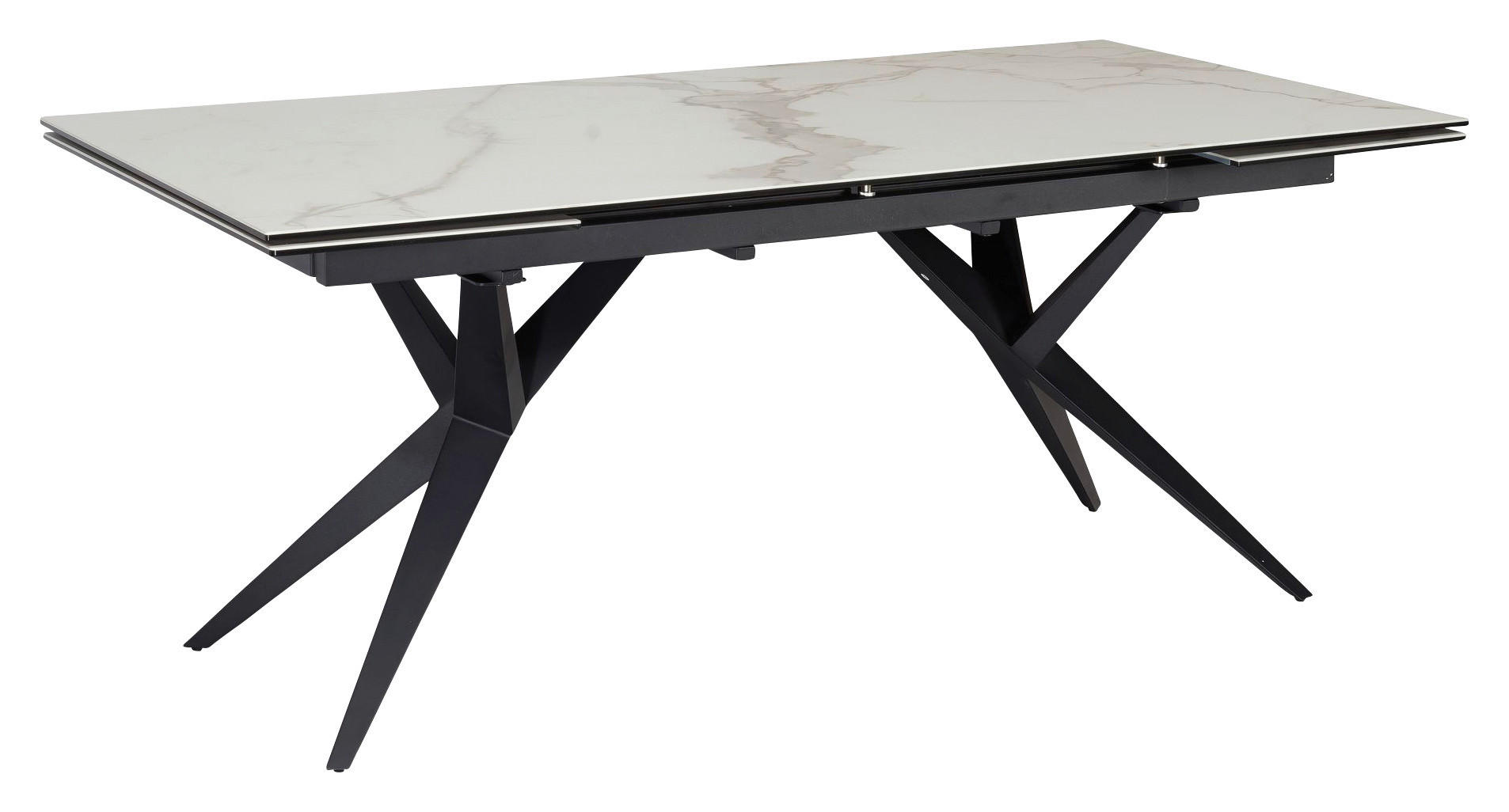 Esstisch weiß Marmor Optik B/H/T: ca. 180x76x95 cm Esszimmertisch - weiß (180,00/76,00/95,00cm) - Wohnling