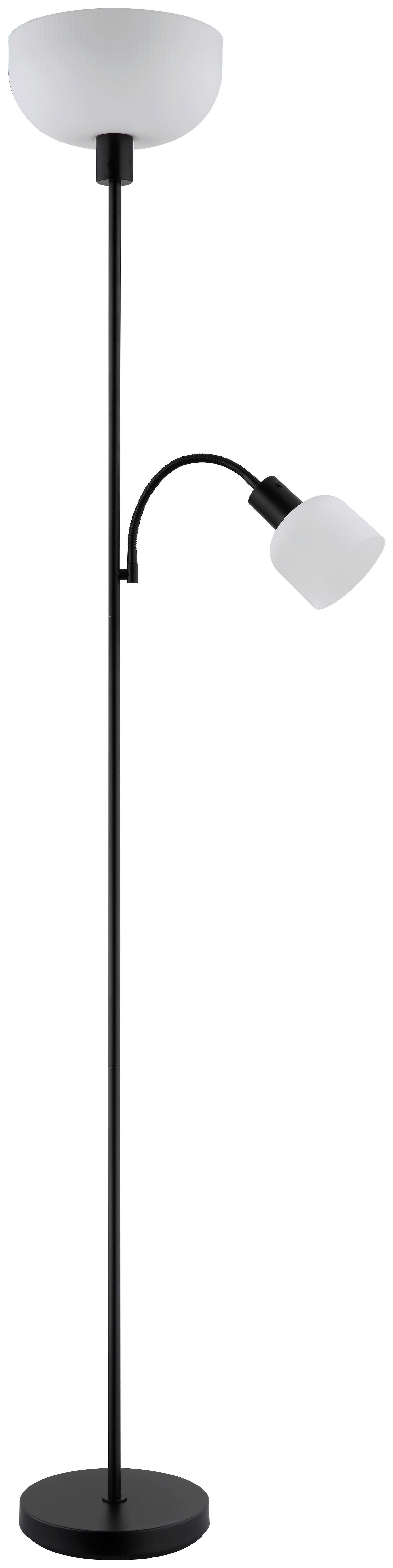 GLOBO Stehleuchte schwarz Metall Kunststoff B/H/L: ca. 14,5x67,5x33 cm 2 Brennstellen Stehleuchte-Hinton - schwarz (33,00/14,50/67,50cm) - GLOBO