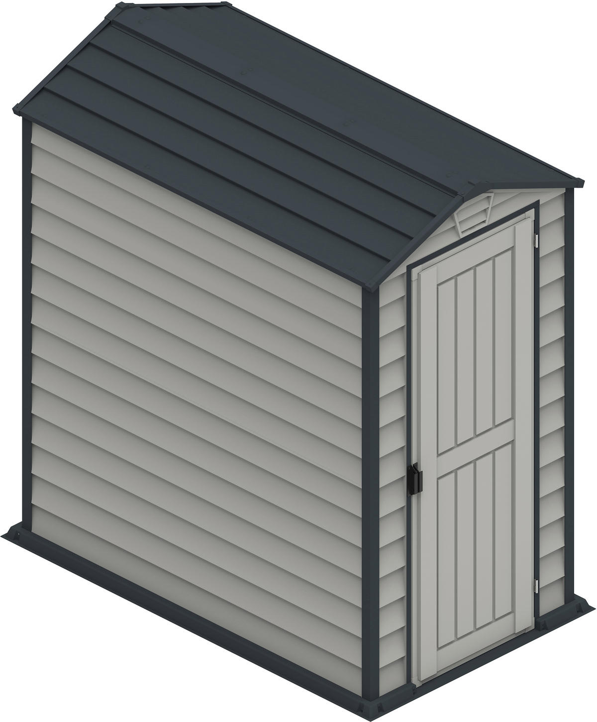 VCM Gerätehaus grau B/H/L: ca. 104x192x180 cm Gerätehaus mit Drehtür - grau (180,00/104,00/192,00cm) - VCM