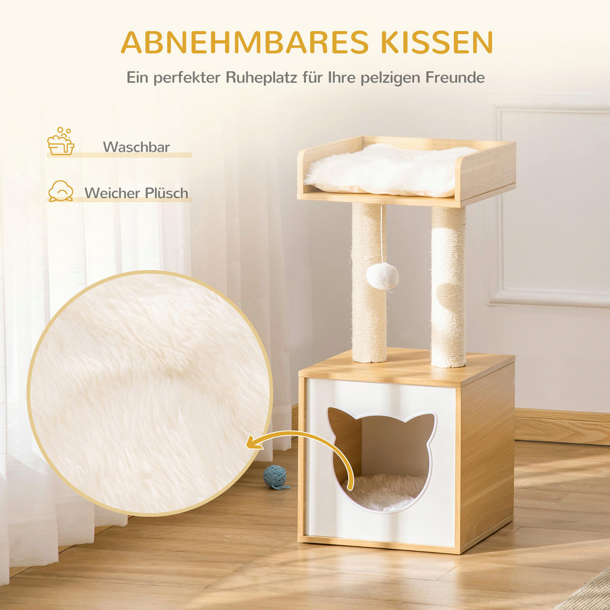 PawHut Kratzbaum Kratzbaum - (35,00/35,00/81,00cm) - PawHut