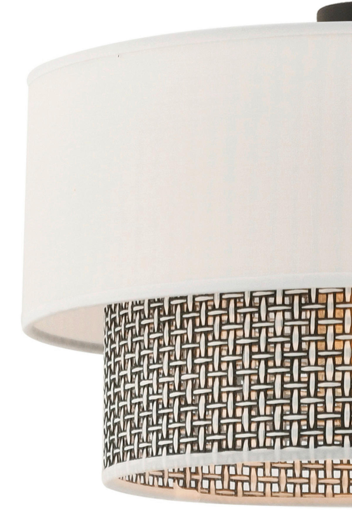 Opviq Pendelleuchte Echo grau weiß Baumwolle B/H/T/L/D: ca. 30x65x30x30x30 cm E27 1 Brennstellen Echo - weiß/grau (30,00/30,00/65,00cm) - Opviq