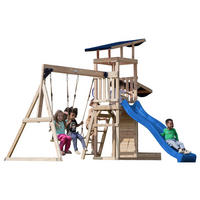 AXI Spielturm Malik braun B/H/L: ca. 345x270x336 cm Malik - braun/blau (336,00/345,00/270,00cm) - AXI