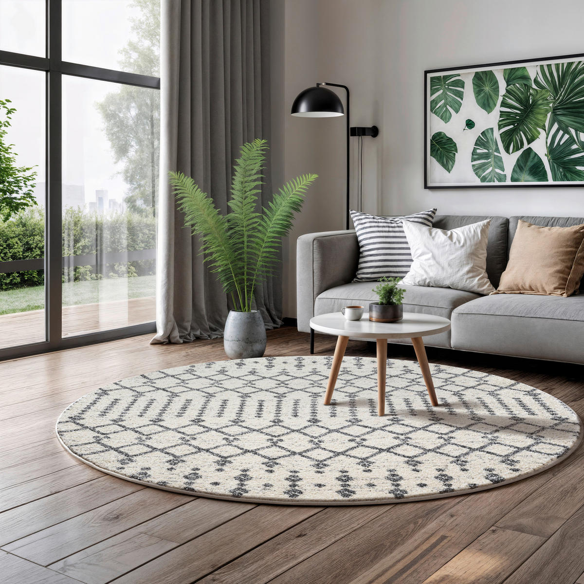 Sanat Teppich creme B/L: ca. 200x200 cm Teppich_Boho_8203_200x200 - creme (200,00/200,00cm) - Sanat