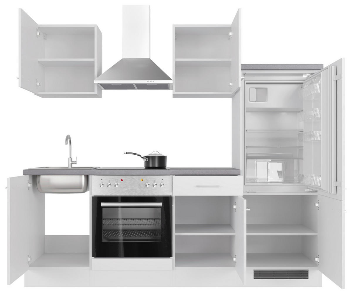 Küchenblock Vita weiß matt B/H/T: ca. 220x200x60 cm Vita - Beton/weiß (220,00/200,00/60,00cm) - Flex-Well