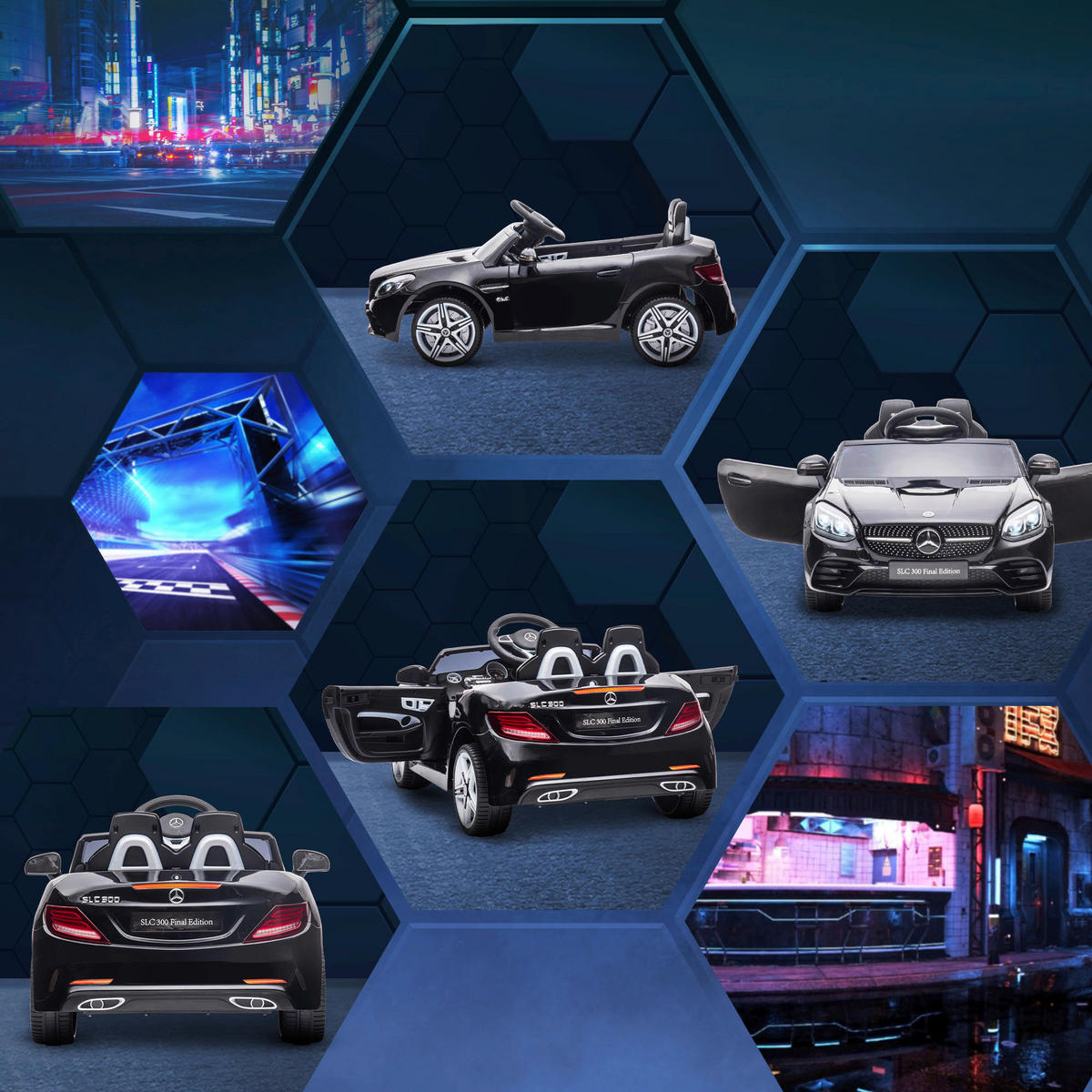 AIYAPLAY Kinder-Elektroauto schwarz B/H/L: ca. 62,5x44x107 cm Kinder Elektroauto - schwarz (107,00/62,50/44,00cm) - AIYAPLAY