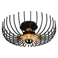 Opviq Deckenleuchte schwarz Metall B/H/T/L/D: ca. 36x12x36x36x36 cm E27 1 Brennstellen Aspendos - schwarz (36,00/36,00/12,00cm) - Opviq