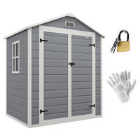 Outsunny Gartenschuppen grau Kunststoff B/H/L: ca. 134x210x183 cm Gartenschuppen - grau (183,00/134,00/210,00cm) - Outsunny