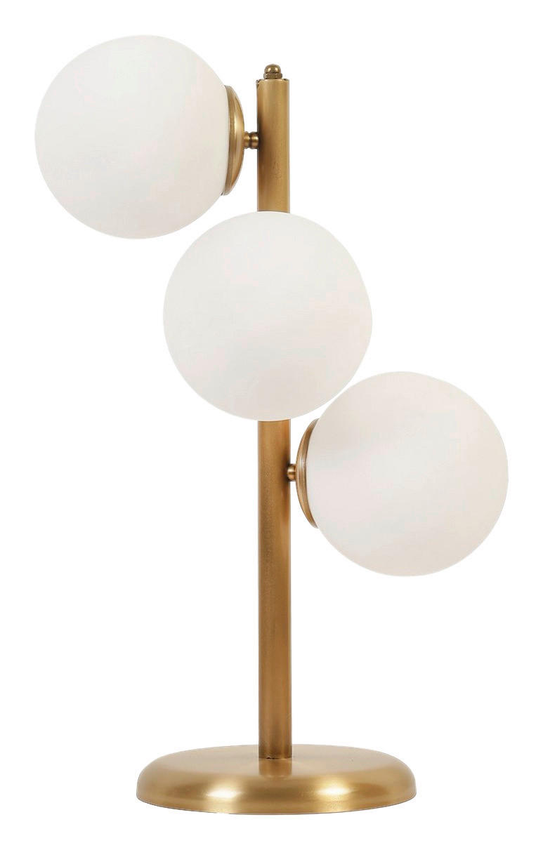 Opviq Tischleuchte weiß Glas Metall B/H/L: ca. 20x55x20 cm E27 3 Brennstellen Tischleuchte_8729-3 - weiß (20,00/20,00/55,00cm) - Opviq