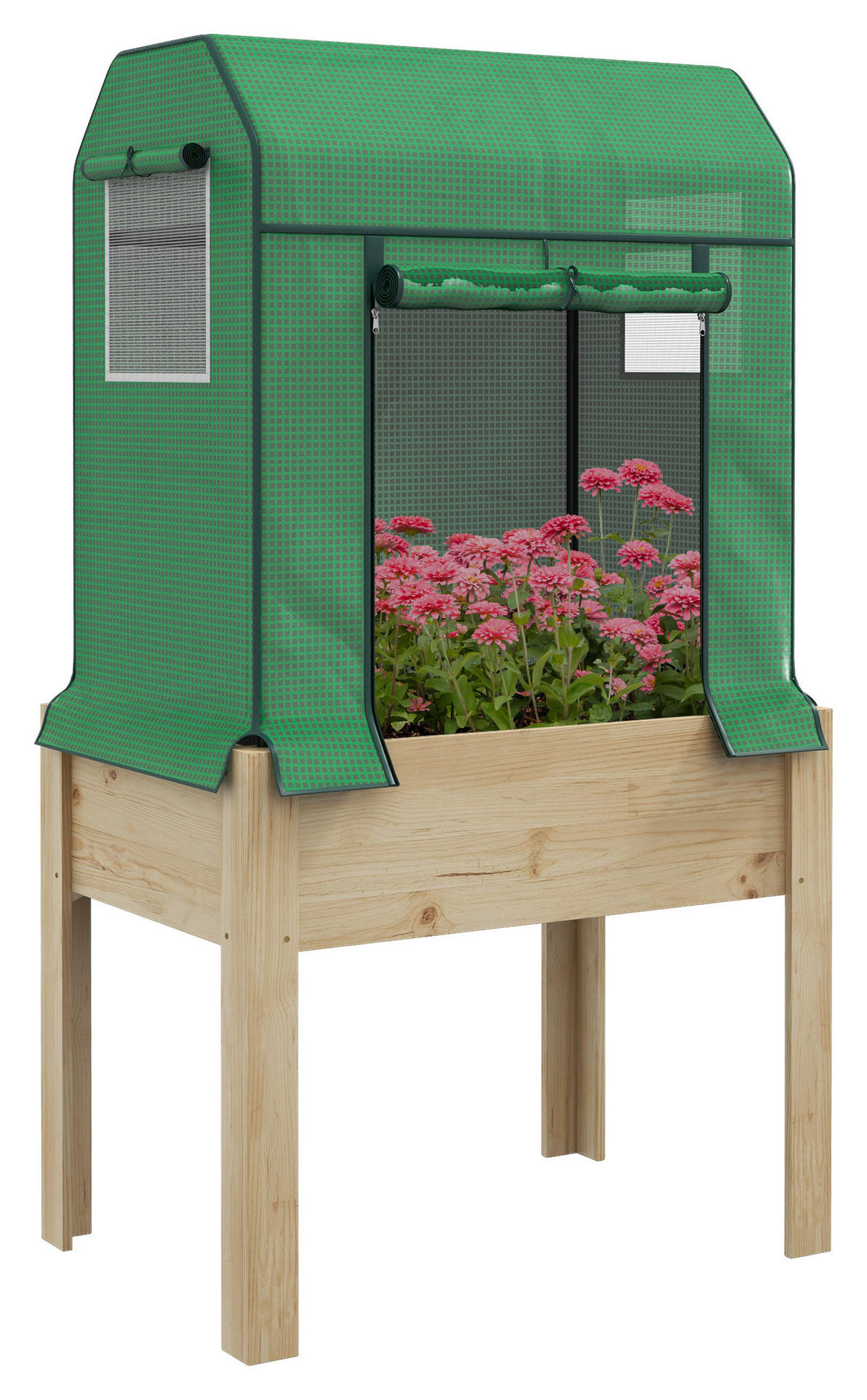 Outsunny Hochbeet-Abdeckung grün Kunststoff B/H/L: ca. 60x165x86 cm Hochbeet-Abdeckung - natur/grün (86,00/60,00/165,00cm) - Outsunny