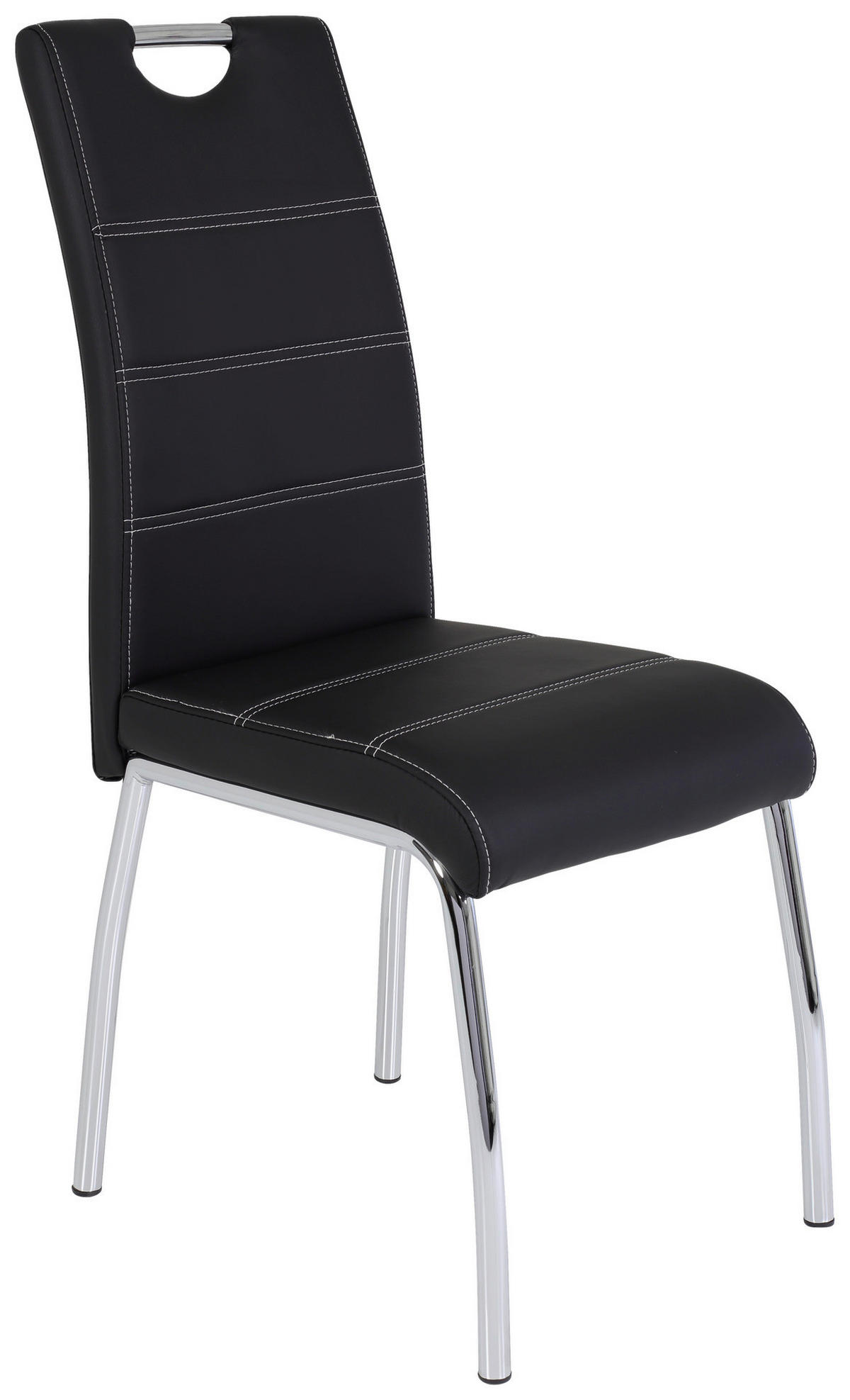 Stuhl Susi 4er Set schwarz Kunstleder B/H/T: ca. 44x98x61 cm Susi 4er Set - schwarz (44,00/98,00/61,00cm) - Hela