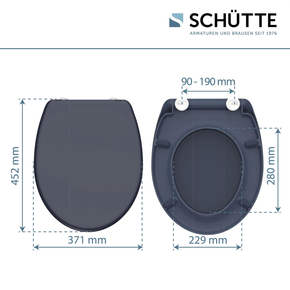 Duroplast WC-Sitz ANTHRAZIT anthrazit Duroplast B/H/T: ca. 37,5x5,5x45 cm ANTHRAZIT - anthrazit (37,50/5,50/45,00cm) - SCHÜTTE